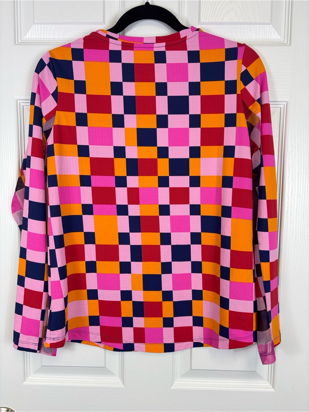 NWT Ibkul long sleeve crew neck top Annalise hot pink orange sz med - Picture 6 of 6